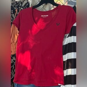 True Religion Women's Bold Red Short Sleeve Tee